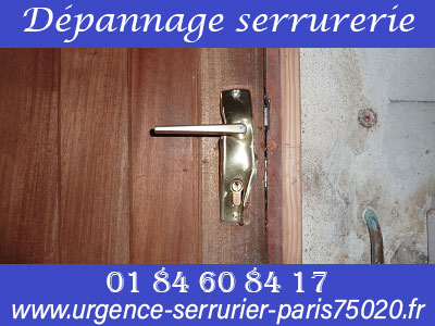 Dépannage serrurerie Paris 20