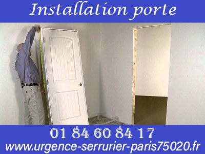 Installation de porte par un serrurier du 75020